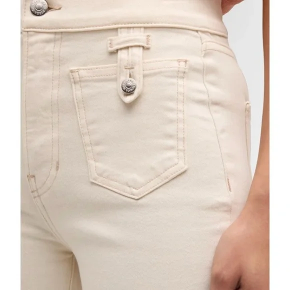 Veronica Beard Beverly flared jeans in cream denim. high rise, size 25 - Picture 4 of 9